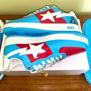 Size 9.5 - A Bathing Ape Bapesta x Marvel Captain America 2022